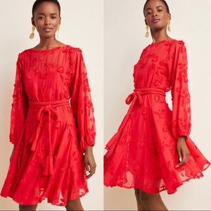 Anthropologie Mare Mare red Amal textured mini dress